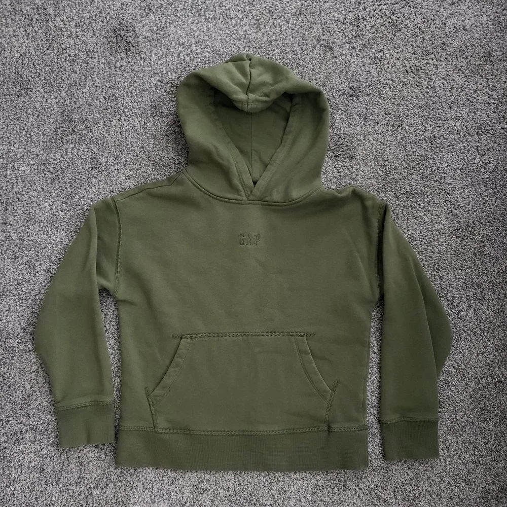 GAP Kids Boys Medium 8  Olive Green Hooded Sweatshirt.